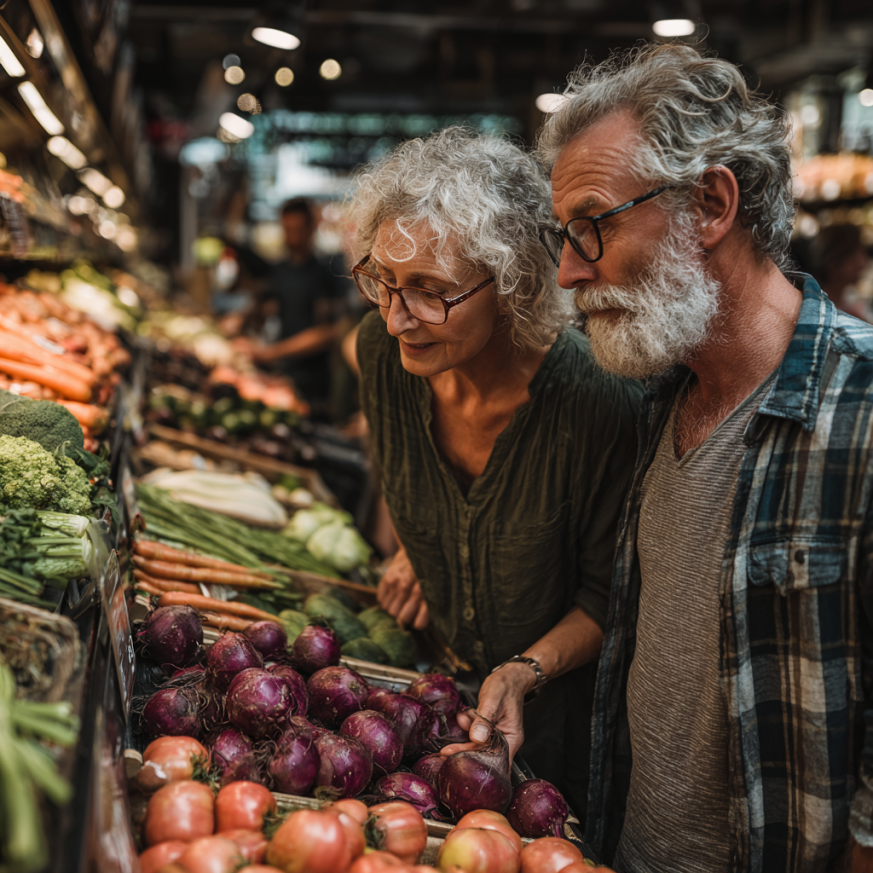 Persoană în vârstă pregătind o masă sănătoasă cu planul nostru personalizat