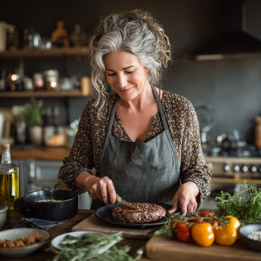 Cuplu în vârstă savurând o masă sănătoasă împreună